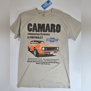 Chevy Camaro‎ T-shirt Mens Medium Beige Chevrolet Retro Inspired Graphic Tee NEW